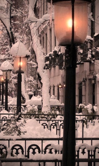 Snow Lanterns, West Village, New York City 