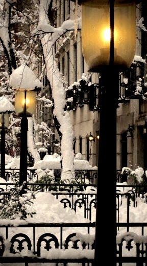 Snow Lanterns, West Village, New York City 