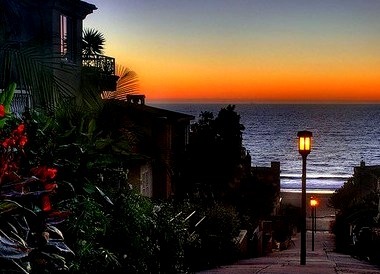 Sidewalk Sunset, Manhattan Beach, California